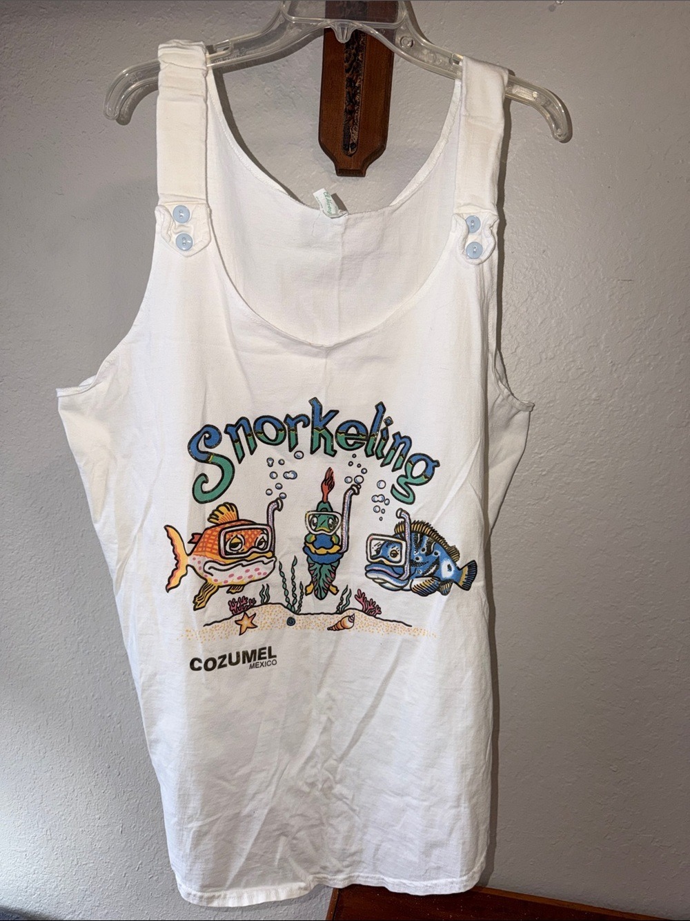 Vintage Vacation Dress Snorkeling Cozumel Mexico Fish Swim Cover Up Cruise
